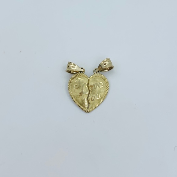 10k Solid Gold I love you Heart Pendant